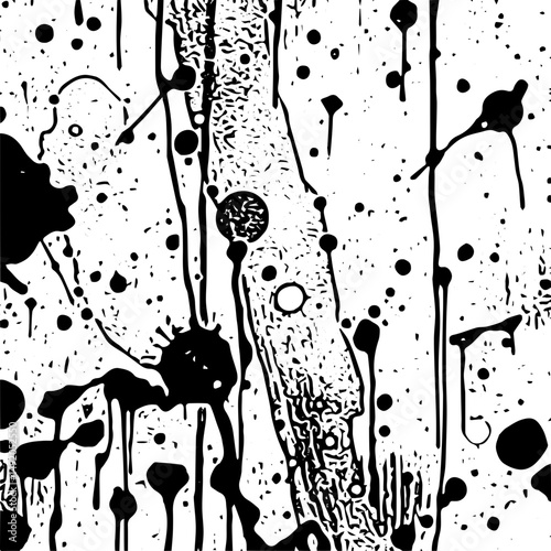 Grungy paint splatter texture, monochrome abstract noise, expressive and bold