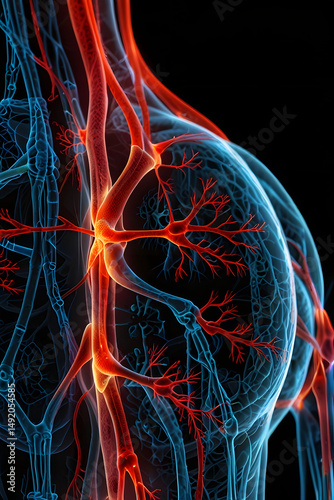 Human body model analysis, futuristic