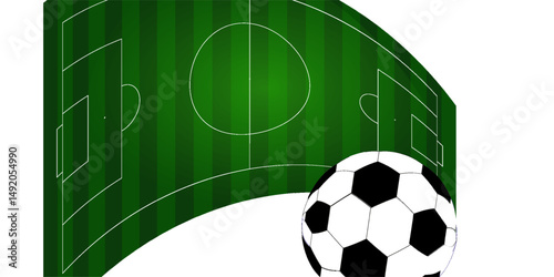 Soccer football grungy vector icon. Soccer ball, playing field or pitch with green paint brushstrokes edges. Team sport championship, football league tournament or competition game grunge background