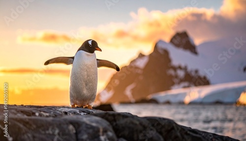 penguin on the rocks