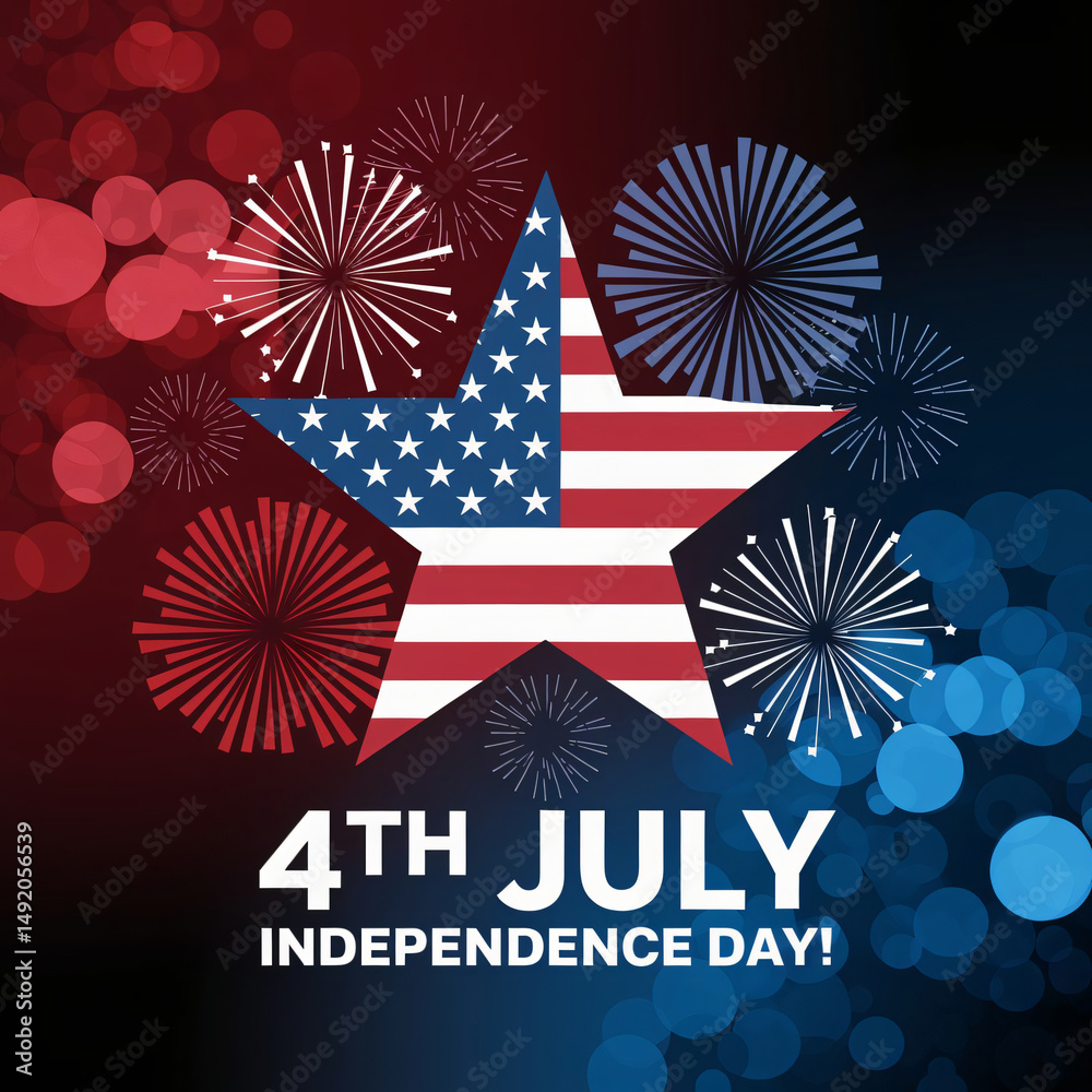 Obraz premium Happy Independence Day USA 4th of July Celebration Image Design for Social Media Posts & Marketing Campaigns