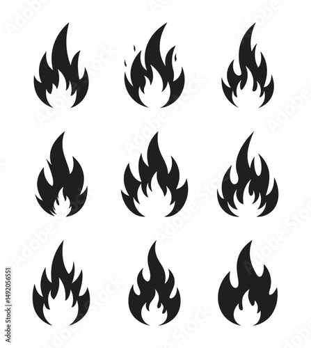 fire flames set