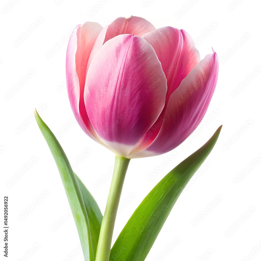 Fototapeta premium pink tulip isolated on white