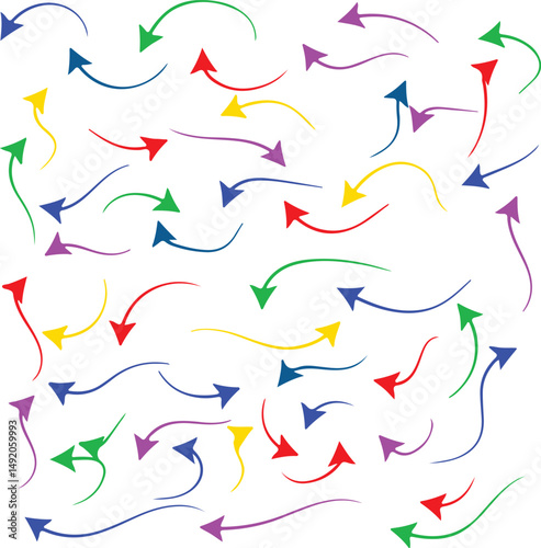 Arrows of Direction: A collection of various colored arrows pointing in different directions, symbolizing guidance and indicating movement forward or making a statement.