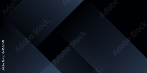 Modern black dark blue white abstract background. Minimal. Color gradient. Web banner. Geometric shape. 3d effect. Lines stripes triangles. Design. Futuristic. Metal metallic effect. Luxury. Premium.