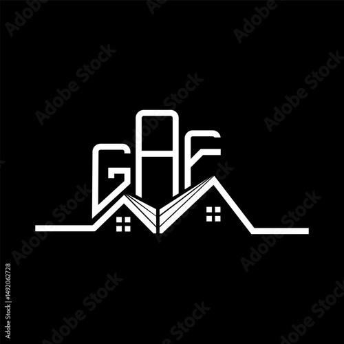 GAF Real State logo design, GAF simple and modern logo. GAF luxurious alphabet design