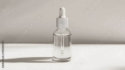 Small transparent cosmetic bottle model
