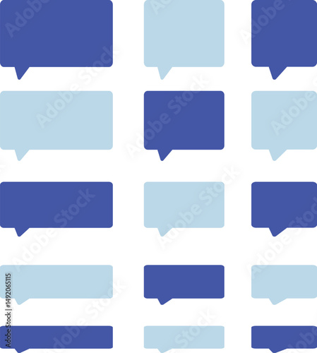 set of colorful paper speech bubbles