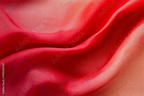 Abstract red fabric with soft wave texture background 