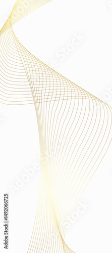 White background abstract with wavy line gold