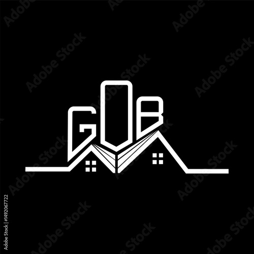 GOB Real State logo design, GOB simple and modern logo. GOB luxurious alphabet design