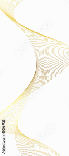 White background abstract with wavy line gold