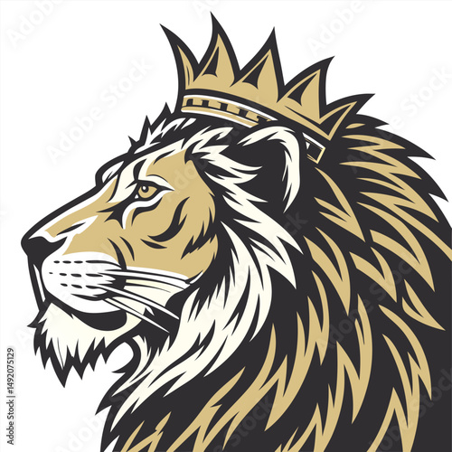 a detailed vector illustration of a majestic lion