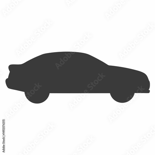 Simple black silhouette of a sedan car