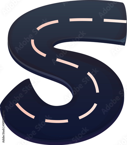 Automobile racing championship font road or track digit 5 five. Bike road racing championship ABC font numeral symbol, drive competition vector math typeface digit. Motorsport alphabet type number