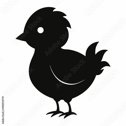 Simple black silhouette of a chick