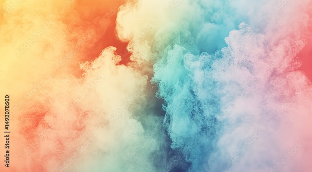 Naklejka premium Vibrant colorful smoke swirls