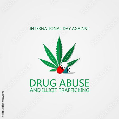 vector graphic of International Day against Drug Abuse and Illicit Trafficking ideal for International Day against Drug Abuse and Illicit Trafficking celebration