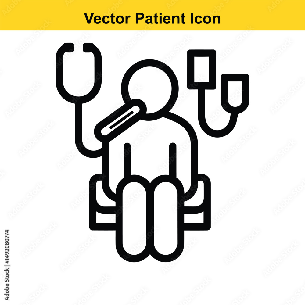 Sick Person with Thermometer in Mouth - Fever, Flu, Illness Illustration Sick Person with Thermometer in Mouth - Fever, Flu, Illness Illustration