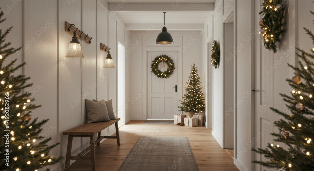Fototapeta premium Cozy Christmas hallway