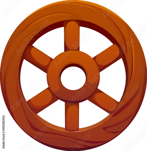 Western wooden wheel, cowboy font typeface letter O. American cowboy English alphabet typeset symbol, Wild West cartoon vector font element. Western kids ABC type sign or letter