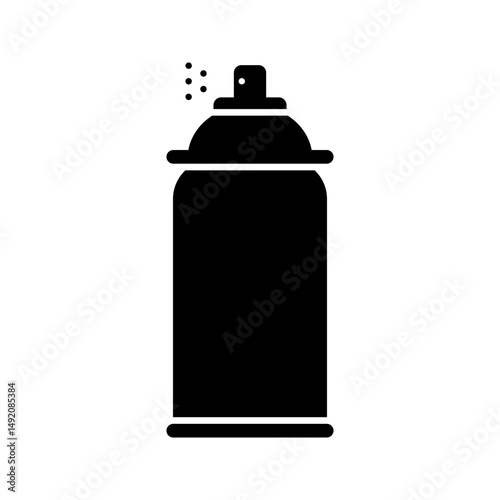 Spray can black icon isolated on white background.