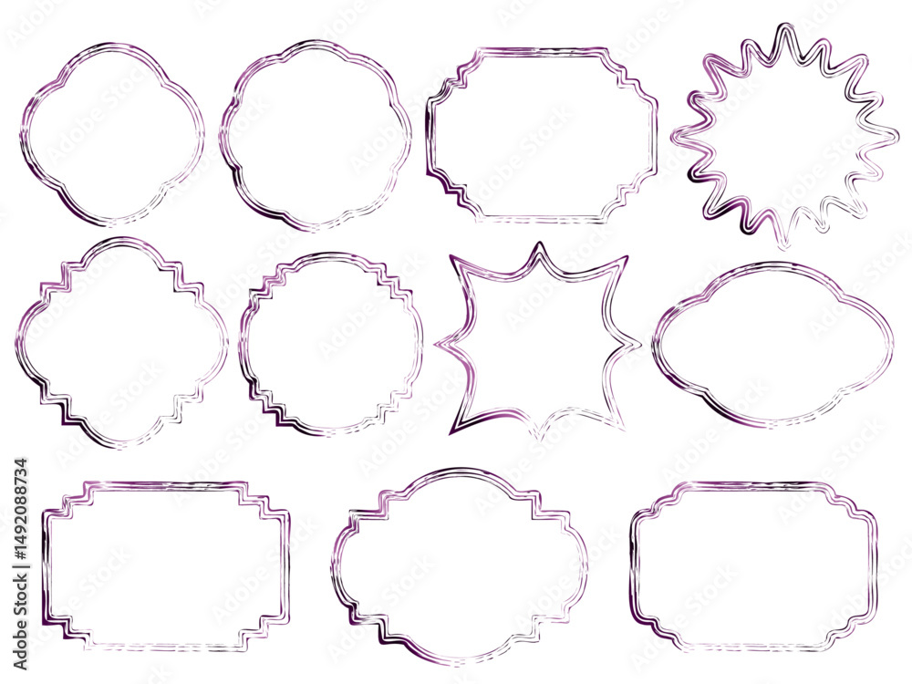 Fototapeta premium フレーム筆3、13紫