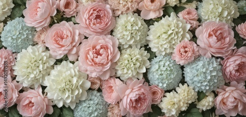 Pastel vintage roses, peonies & hydrangeas artificial flower wall backdrop ,  DIY,  artificial flowers