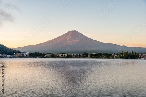 Mt. Fuji in the morning at Lake Kawaguchiko