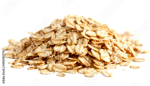 Pile of oat flakes uncooked