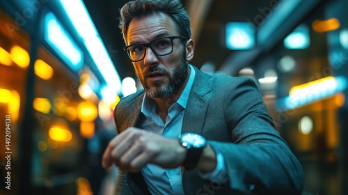 Business Executive Checking Time