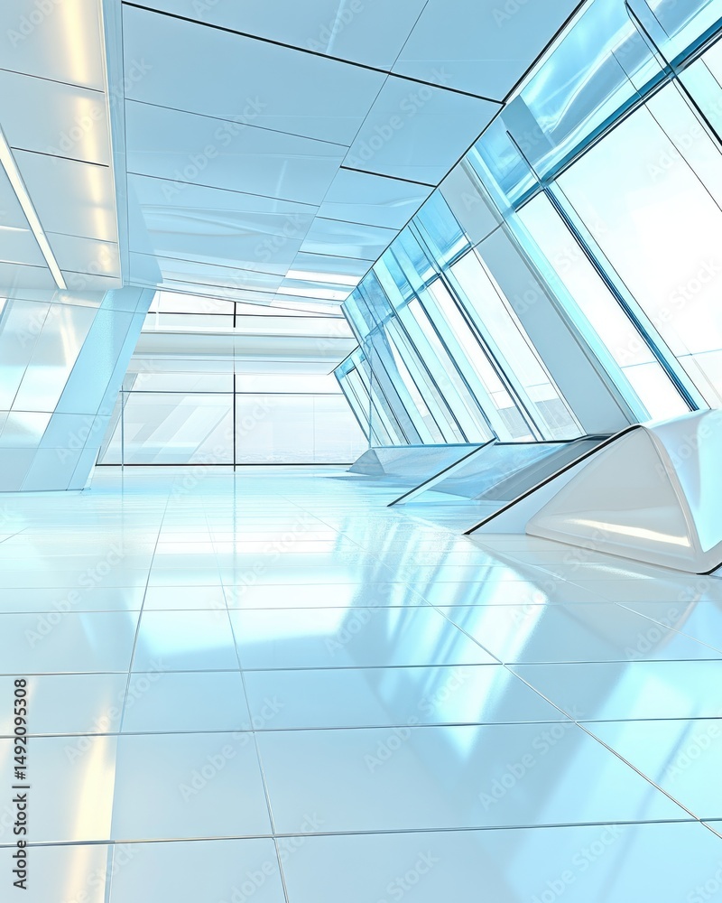 Obraz premium Modern, minimalist, light-filled interior