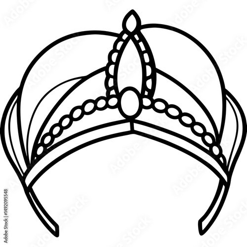 Simple Black Diadem Silhouette on White Background