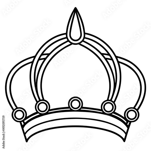 Simple Black Diadem Silhouette on White Background