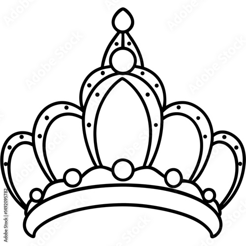 Simple Black Diadem Silhouette on White Background