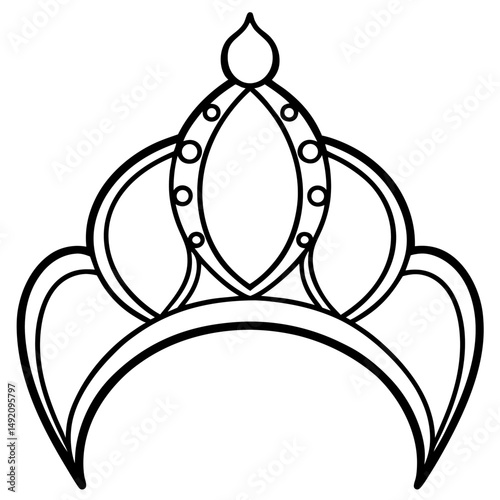 Simple Black Diadem Silhouette on White Background