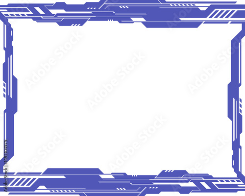 HUD futuristic frame blue line border game streetwear clothing elements graphic poster panel cyber sci-fi, cyberpunk interface editable