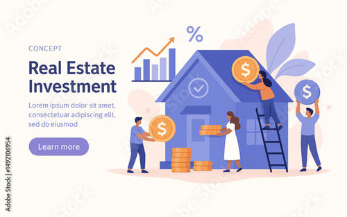 modern vector illustration of representing real estate investment