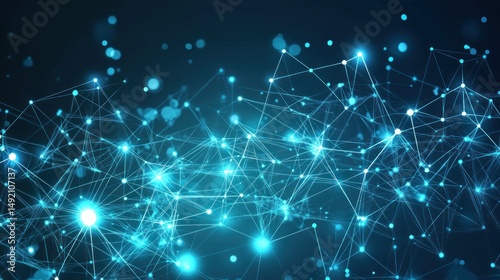 Abstract network of glowing connections