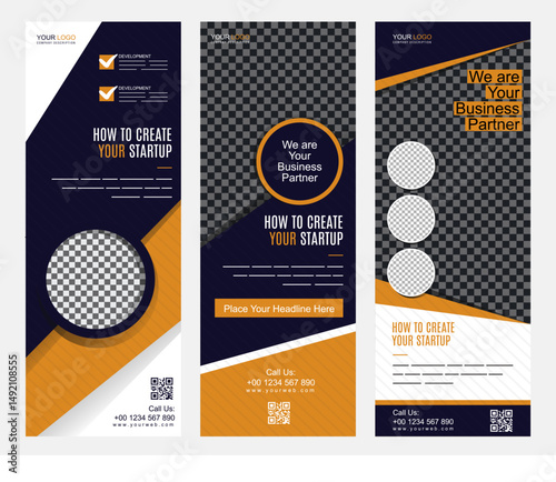 Trifold Brochure Layout with Tale Shades Accent