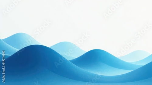 Serene Blue Undulating Hillscape A Gentle Abstract Representation of Tranquil Natural Forms