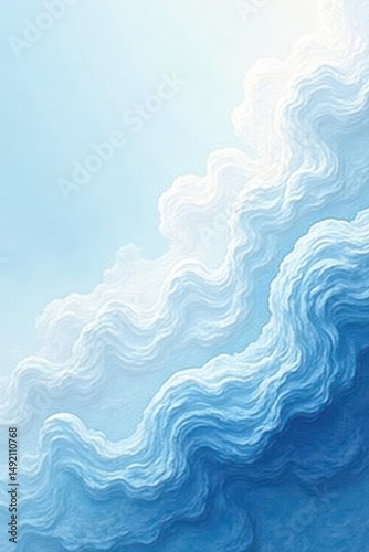 Abstract Blue and White Cloud Swirls A Serene and Dreamlike Background Image for Design Projects