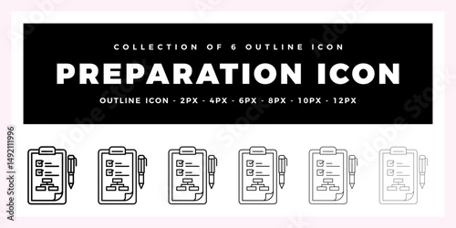 Pack of 6 Outline Vector Preparation icon