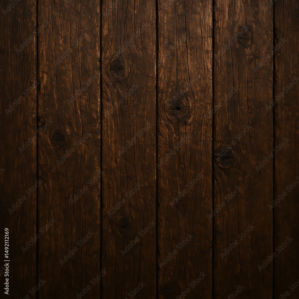 Fototapeta premium Dark Brown Wooden Planks Rustic Texture Background