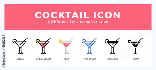 Cocktail icon vector illustration. trendy styles