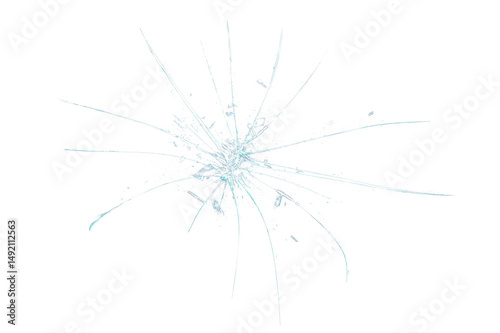 broken glass with sharp pieces isolated on white