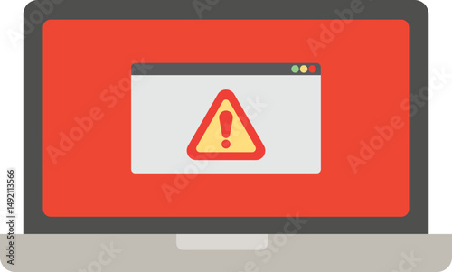 warning sign on computer screen