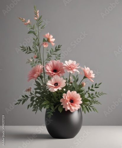 Stylish vector flower arrangement, minimalist style ,  arrangement,  crisp,  design