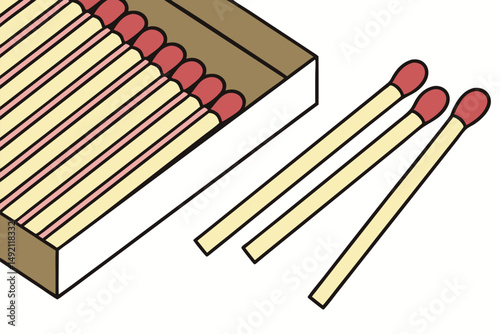 45 close-up, many matchsticks, various colors, aligned neatly, against plain white background, high contrast, detailed, sharp focus