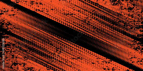 Tire tracks, motorcycle or car wheel tread marks, grunge vector. Road rally bike or motocross tire tracks.